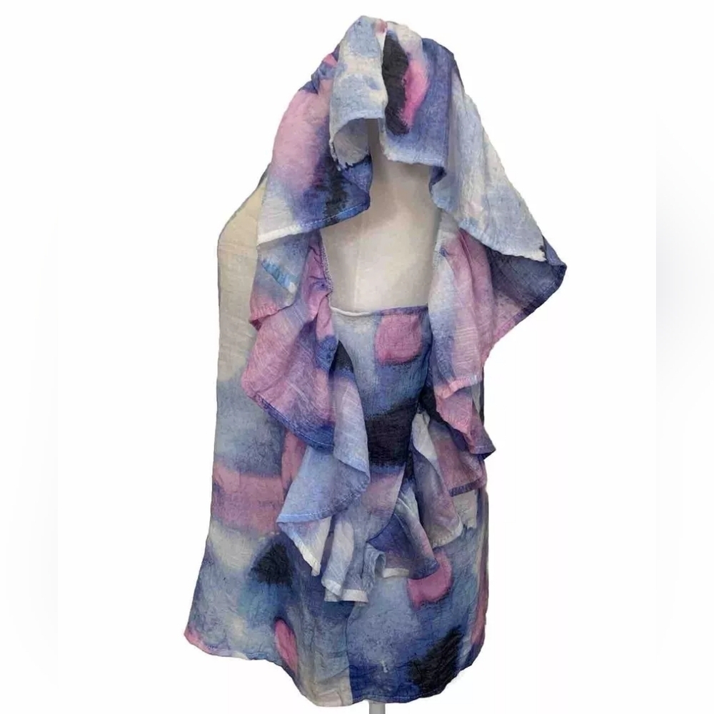 NWT Zac & Rachel Tie Dye Ruffle Top - Picture 2 of 9